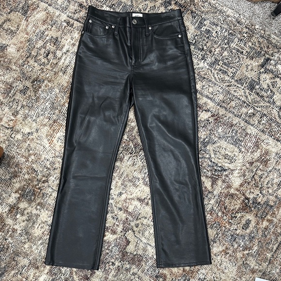 J. Crew Denim - J. Crew Black Faux Leather Straight Leg Women's Jeans